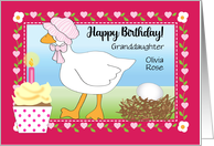 Custom Birthday Pregnant Granddaughter Egg in Nest card