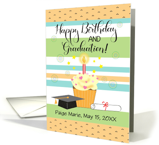 Custom Name Birthday and Graduation Cupcake card (1677606)