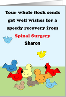 Custom Get Well Spinal Surgery Birds card