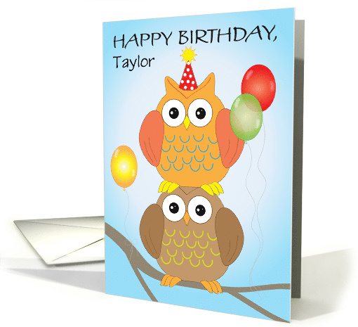 Custom Name Owl Birthday card (1678514)