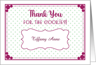 Custom Name Thank You For Cookies card