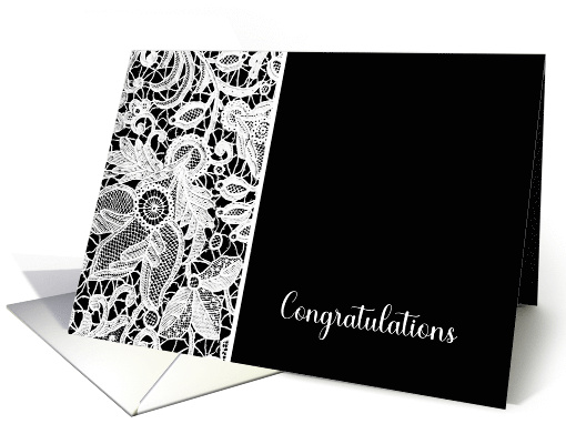 Congratulations Yes to Wedding Dress Lace card (1680340)