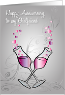 Dating Anniversary For Girlfriend Wine card