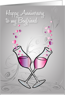Dating Anniversary For Boyfriend Wine card
