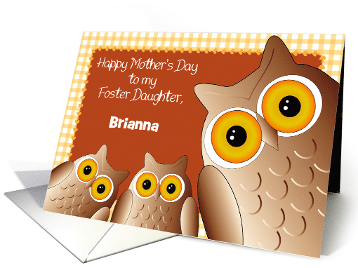 Custom Mother's Day Foster Daughter Owls card (1681118)