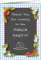 Watermelon Theme Thank You Porch Party card
