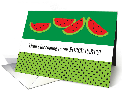 Thank You Watermelon Theme Porch Party card (1681668)