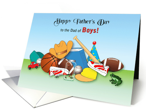 Father's Day Dad of Boys Sports Toys card (1682276)