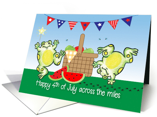 4th of July Across Miles Frog Watermelon Picnic card (1682486)