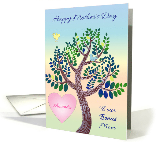 Custom OUR Bonus Mom Mother's Day Tree Heart card (1683742)