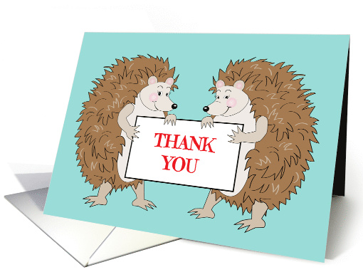 Hedgehogs Thank You Sign Helpful card (1686072)