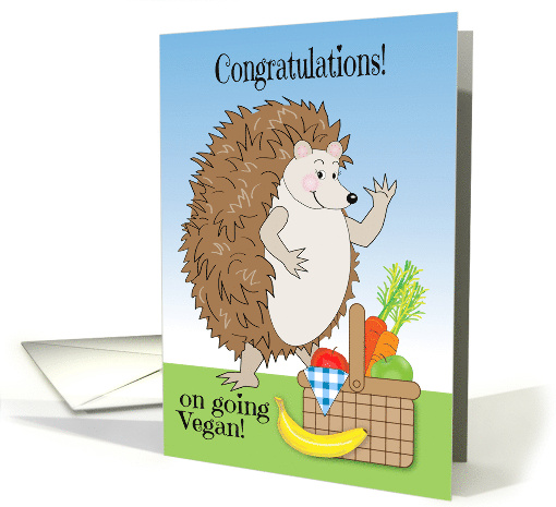 Hedgehog Congratulations Going Vegan Fruit Vegetables card (1686074)