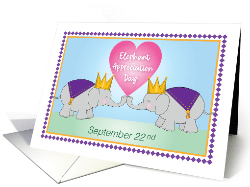 Elephant Appreciation Day September 22nd Pink Heart card (1686790)