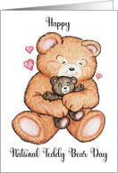 Happy Teddy Bear Day September 9 Hearts card