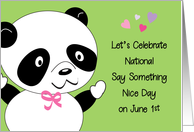 National Say Something Nice Day June 1st card