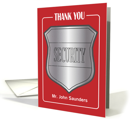 Custom Thank You Security Guard Badge card (1688922)
