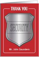 Custom Thank You Security Guard Badge card