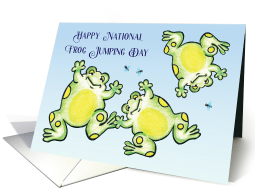 Happy National Frog Jumping Day May 13th Cartoon card (1689782)