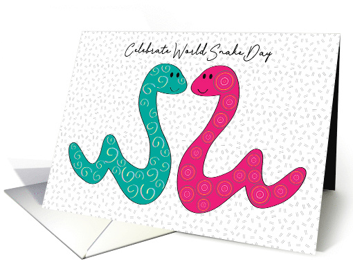 Celebrate World Snake Day July 16 Cartoon Snakes card (1690066)