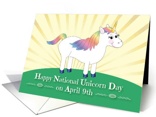 National Unicorn Day April 9th Sunburst card (1690806)