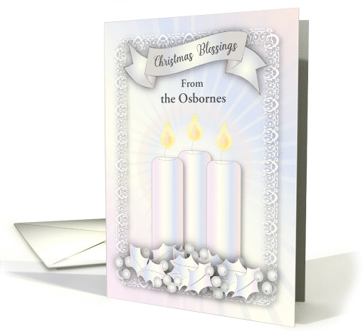 Custom Name Christmas Candle Theme Religious card (1692026)