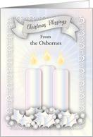 Custom Name Christmas Candle Theme Religious card