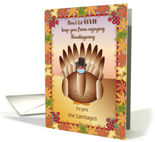 Custom COVID 19 Name Thanksgiving Turkey Mask card (1693052)
