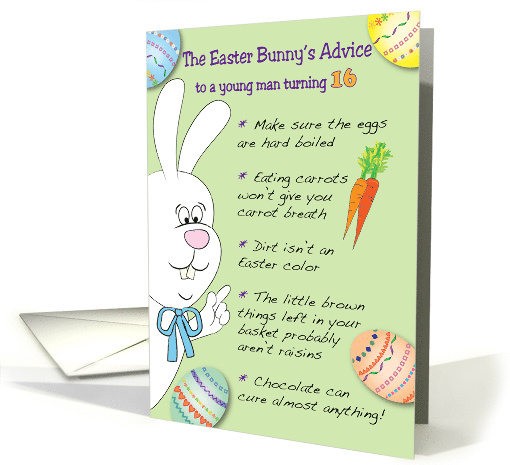 Easter Birthday Young Man 16th Bunny Eggs card (1693886)