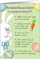 Easter Birthday Young Man 16th Bunny Eggs card