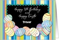 Custom Name Easter 16th Boy Birthday Eggs card