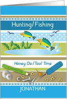 Custom Groom to Be Shower Hunting Fishing Tools card