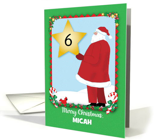 Custom Age Name Christmas Santa Star card (1695846)