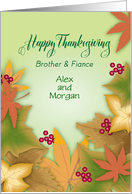 Happy Thanksgiving Brother and Fiance Custom Name card