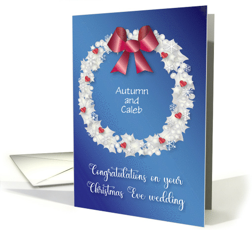 Congratulations Christmas Eve Wedding Custom Names card (1702122)