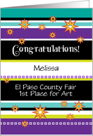 Congratulations Custom Name County Fair Prize Art card