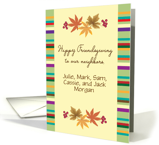 Custom Name Friendsgiving for Neighbors Leaves card (1702860)