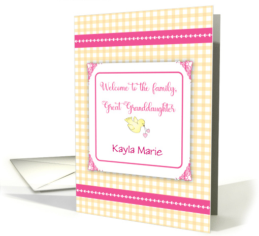 Custom Name Welcome to Family Great Granddaughter card (1703788)