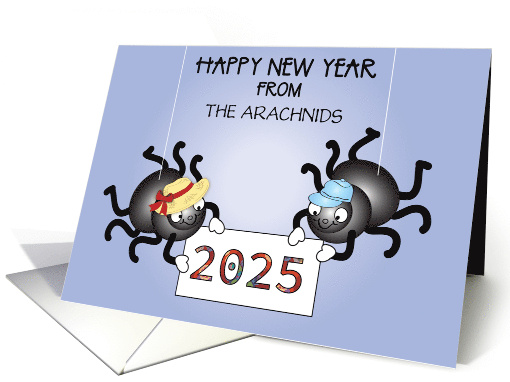 Custom Name New Year Spiders 2025 card (1704000)