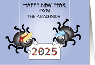 Custom Name New Year Spiders 2025 card