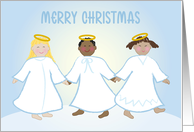 Ethnic Angel Merry Christmas Blank Inside card