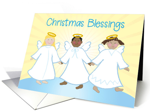Ethnic Angels Christmas Blessings Blank Inside card (1704374)