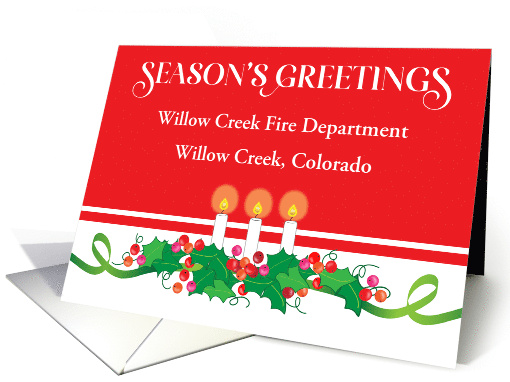 Fire Department Custom Name Season's Greetings card (1704702)