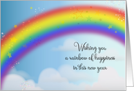 Rainbow New Year Wishing Happiness card