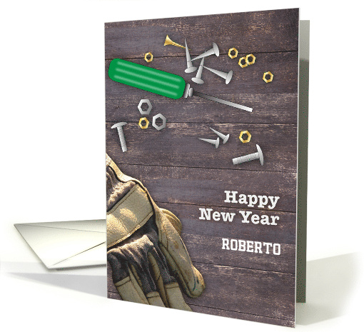 New Year Custom For Him Glove Tools card (1705336)