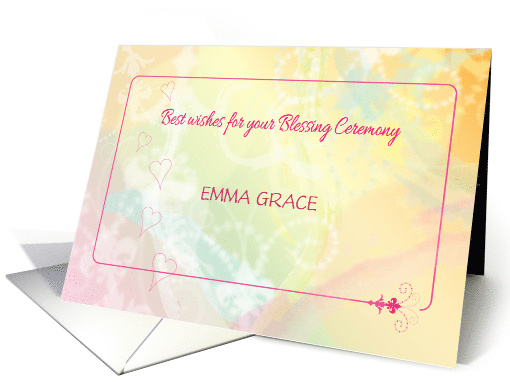 Blessing Ceremony Twin Girl Custom Name card (1709464)