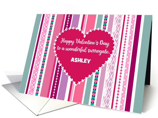 Custom Name Surrogate Valentine's Day Heart card (1710956)