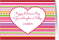 Away at College Custom Valentine’s Day Granddaughter card
