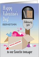 Custom Name Teenager Valentine Package Hearts card