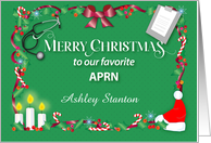 APRN Christmas Custom Name Holiday Medical card