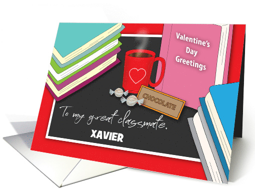 Custom Name For Classmate Valentine Books Coffee card (1714064)